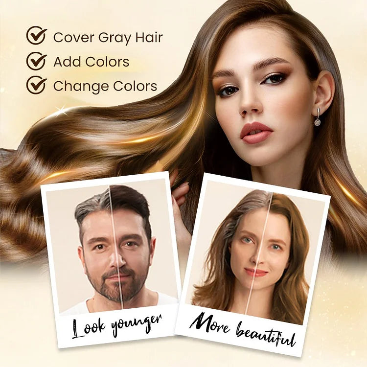 Natural Hair Dye Shampoo | Easy Grey Hair Coverage, Black (Pack of 2)