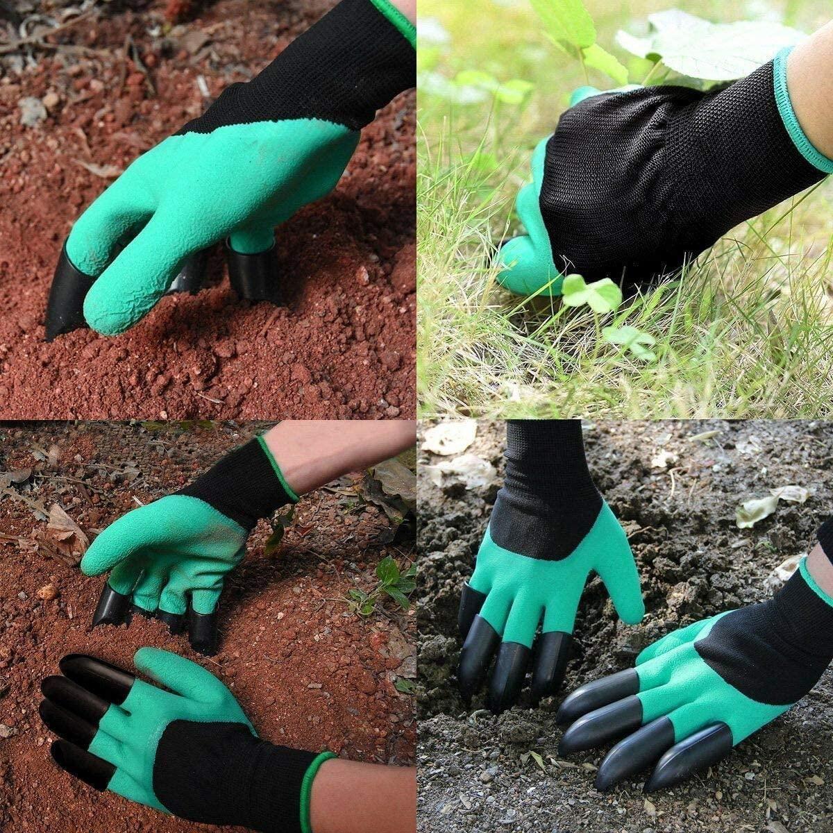 Waterproof Gardening Gloves with Claws for Digging & Planting (1 Pair)