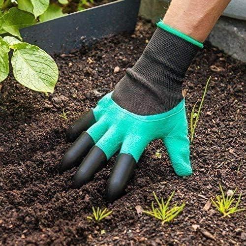Waterproof Gardening Gloves with Claws for Digging & Planting (1 Pair)
