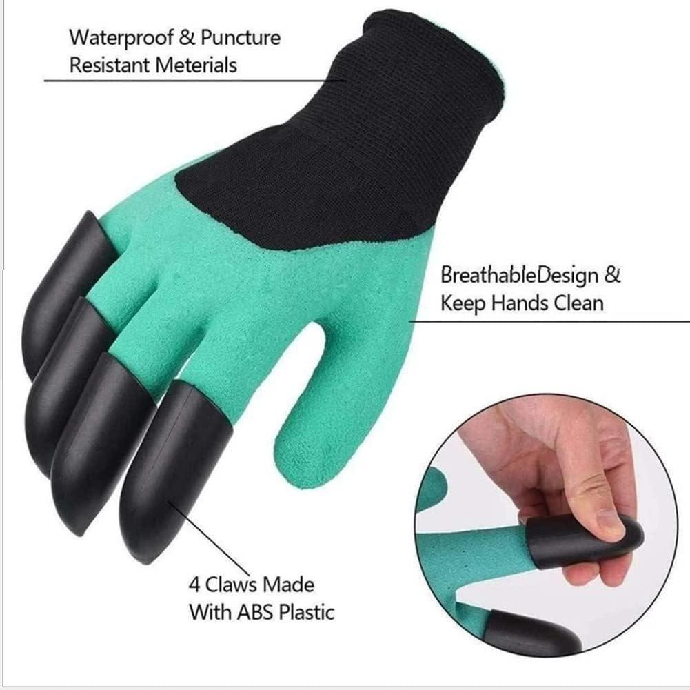 Waterproof Gardening Gloves with Claws for Digging & Planting (1 Pair)