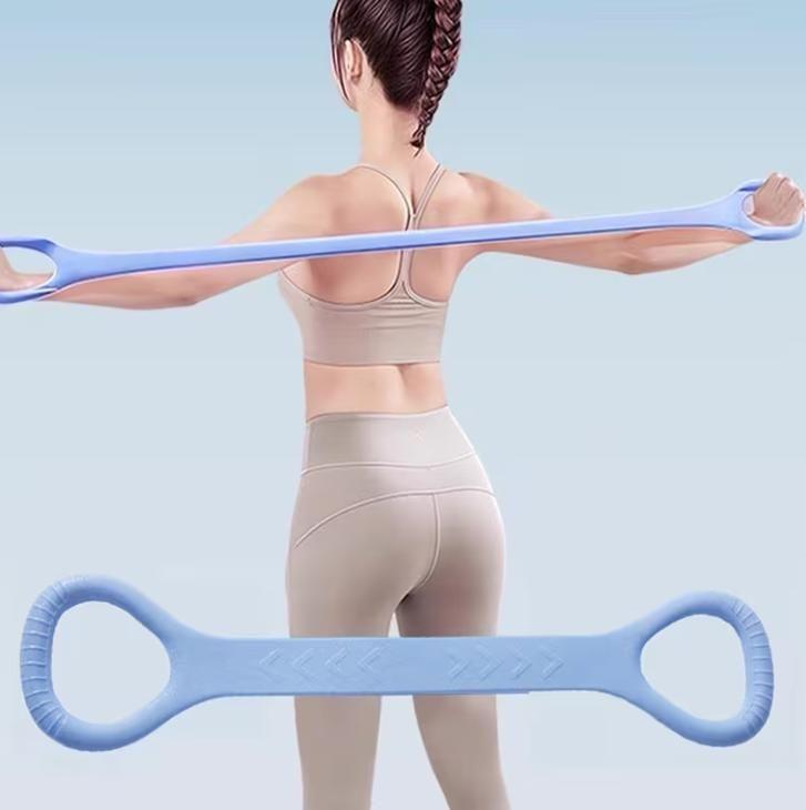 Silicone Stretch Band with Loop Handles for Back & Shoulder Stretching (Pack of 2)