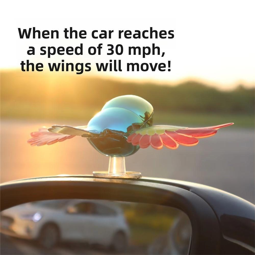 Swinging Bird Car Dashboard Decor | Wind-Moving Wings with Suction Base