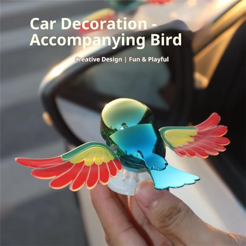 Swinging Bird Car Dashboard Decor | Wind-Moving Wings with Suction Base