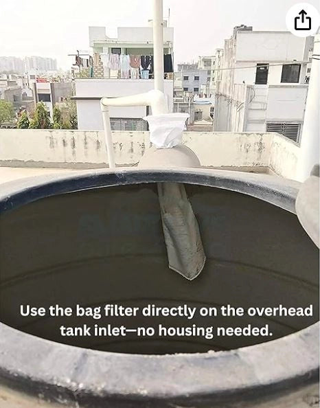 Water Tank Inlet Filter Bag for Overhead & Borewell Tanks | 5 Micron (Pack of 2)
