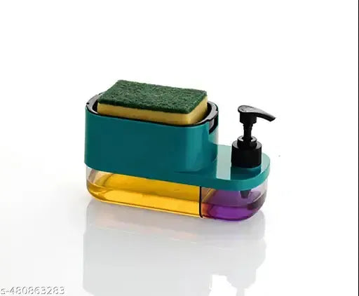 3-in-1 Dish Soap Dispenser with Sponge Holder & Hand Wash Pump