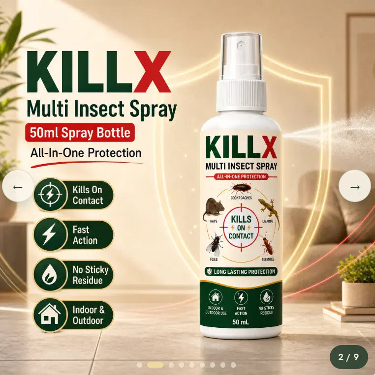 Killx Multi Insect Spray 50 ml for Cockroaches, Ants & Mosquitoes (Pack of 3)
