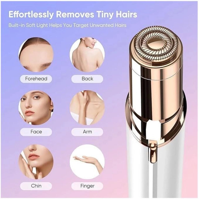 Facial Hair Remover for Women | Rechargeable Trimmer with LED Light