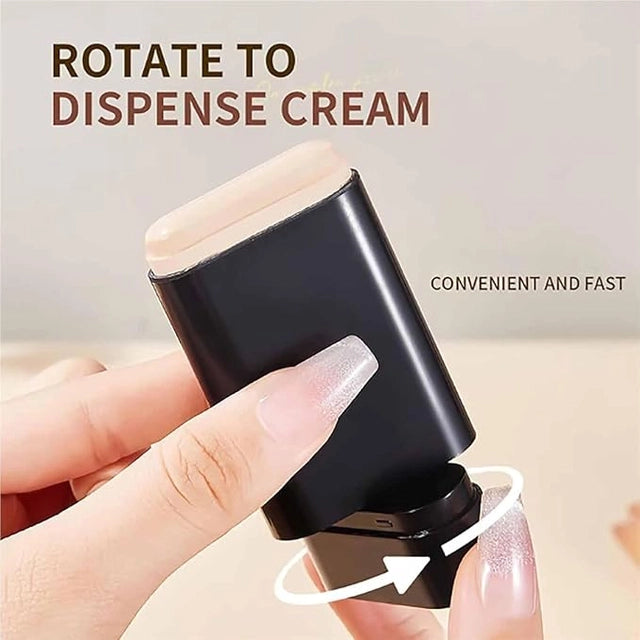 Korean Glass-Skin Foundation Stick with Built-in Brush | 2-in-1