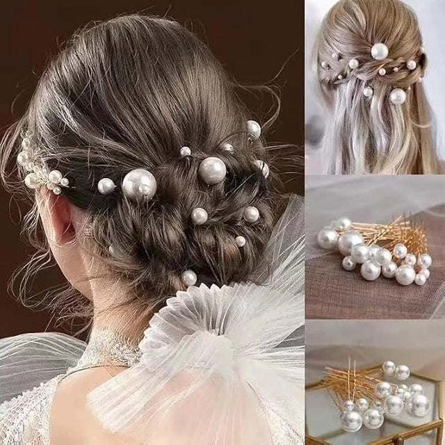 Pearl Bridal Hair Pins for Women | Wedding Hair Accessories (Set of 18)