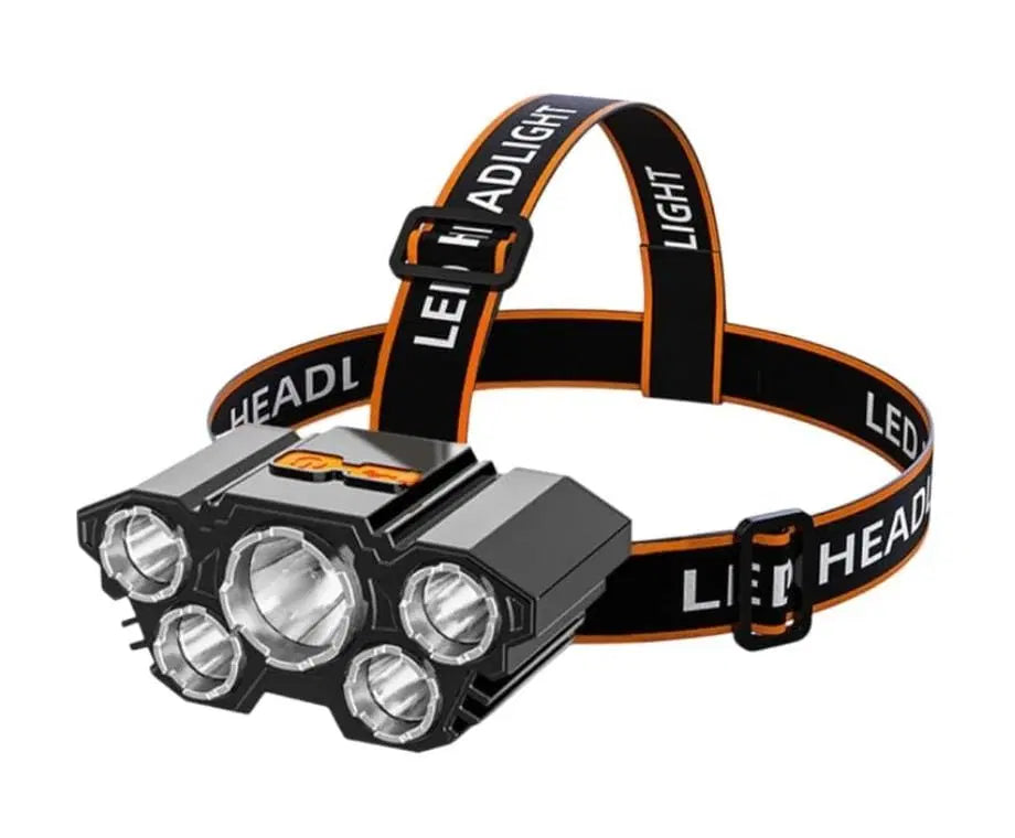 Rechargeable 5-LED Headlamp with 3 Modes | USB Charging Head Torch