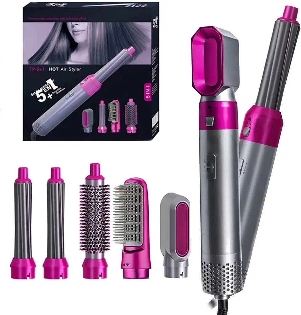 5-in-1 Hot Air Brush Styler | Hair Dryer, Curler, Straightener & Volumizer