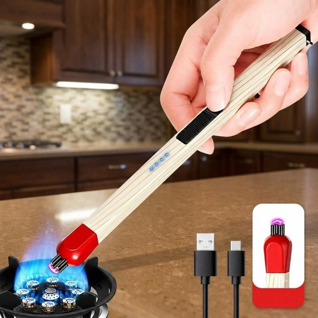 Rechargeable Matchstick Lighter | USB Type-C Electric Lighter for Gas, Candles & Diyas