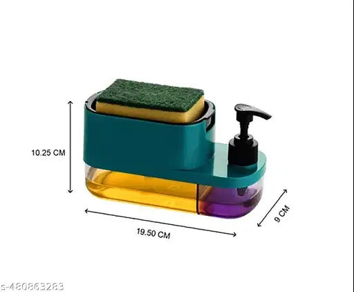 3-in-1 Dish Soap Dispenser with Sponge Holder & Hand Wash Pump